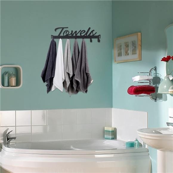 Over The Door Hooks, Towel Rack for Bathroom Towel Holder for Hanging Heavy Duty - Picture 5 of 6